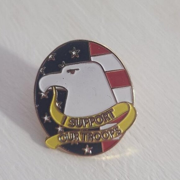 USA Military Support Our Troops Lapel Pin Tie Tack Brooch - Picture 1 of 4